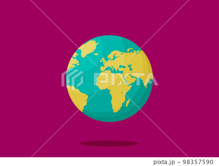 Flat planet Earth icon. Vector illustration 98357590