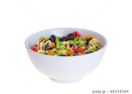 fruit rings with milk isolated 98358394