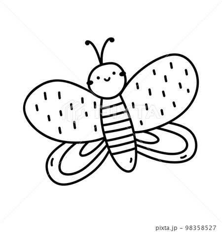 Cute and funny flying butterfly Cute and funny flying butterfly 98358527