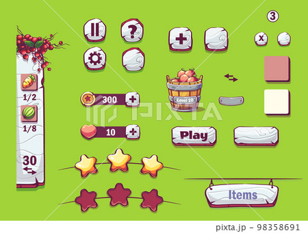 Ukrainian village item button set 98358691