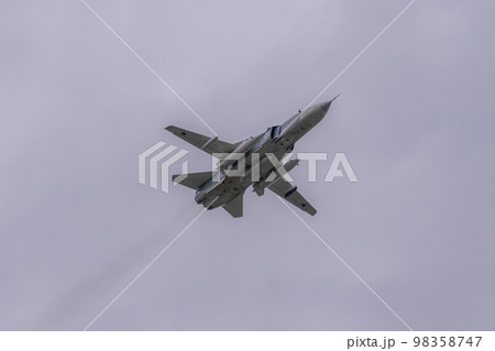 Russia. Kronstadt. July 31, 2022. A flight of SU-24M aircraft at the naval parade. Russia. Kronstadt. July 31, 2022. A flight of SU-24M aircraft at the naval parade. 98358747