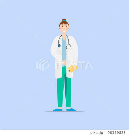 Girl doctor, nurse. Vector illustration. 98359823