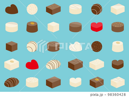 チョコレートのイラストの背景_ホワイトデー 98360428