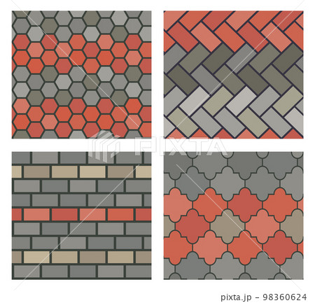 Color tile pattern set. Surface seamless ornament 98360624