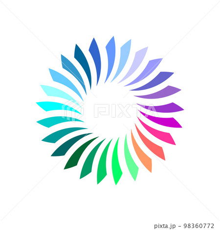 Abstract Circular Rotation Multicolor Design Element. 98360772