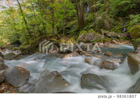 碧の渓谷　スッカン沢 98361807