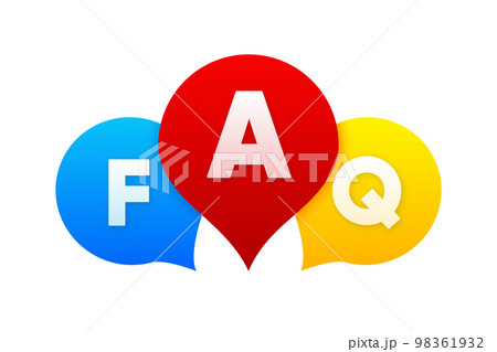 FAQ concept. Banner with question marks....のイラスト素材 [98361932] - PIXTA