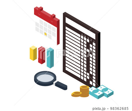 employee performance appraisal review for each employee. pay raise and bonus consideration concept 98362685