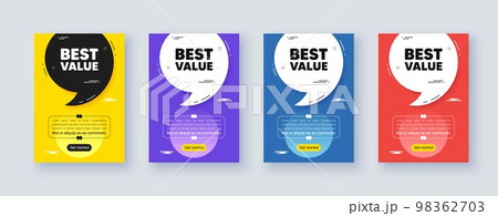 Poster frame with quote, comma. Best value tag. Special offer Sale sign. Advertising Discounts symbol. Quotation offer bubble. Best value message. Vector 98362703