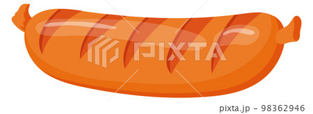 Grilled sausage cartoon icon. Roasted barbecue symbol 98362946