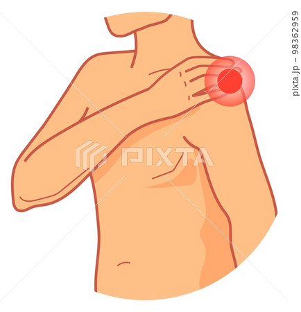 Shoulder pain. Red spot arm joint injury Shoulder pain. Red spot arm joint injury 98362959