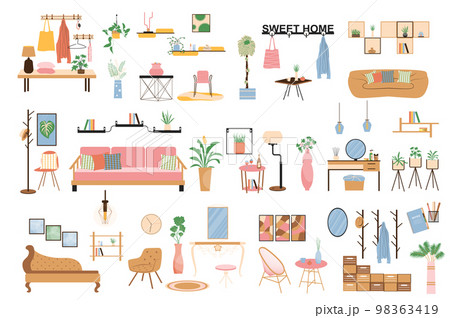 Interior and decor set 98363419