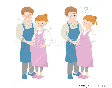 出産が待ち遠しい家族のベクターイラスト素材 出産が待ち遠しい家族のベクターイラスト素材 98364457