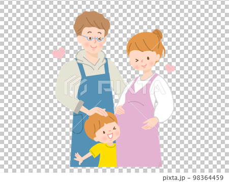 Vector illustration material of a family who can't wait to give birth 98364459