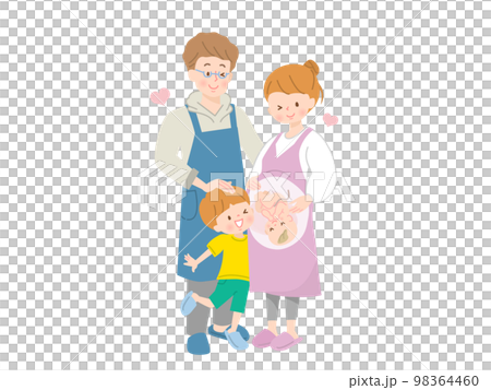 Vector illustration material of a family who can't wait to give birth 98364460