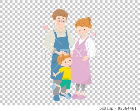 Vector illustration material of a family who can't wait to give birth 98364461