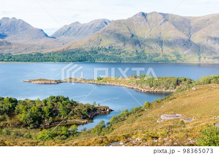 Upper Loch Torridon lake in Scotland. 98365073