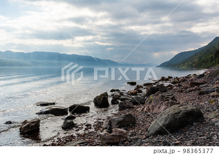 Loch Ness lake in Scotland. 98365377