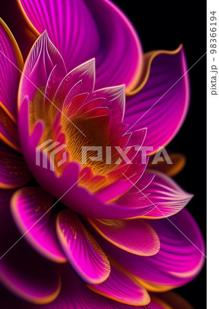 アートなデザインのピンクの花　フラクタルアート 98366194