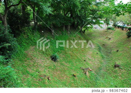 長篠城の内堀(横構図)(愛知県新城市) 98367402