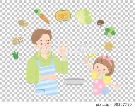 Illustration material of parent and child cooking Illustration material of parent and child cooking 98367750