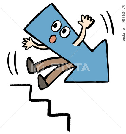 階段から落ちる矢印 階段から落ちる矢印 98368079