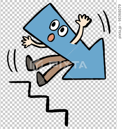 階段から落ちる矢印 階段から落ちる矢印 98368079