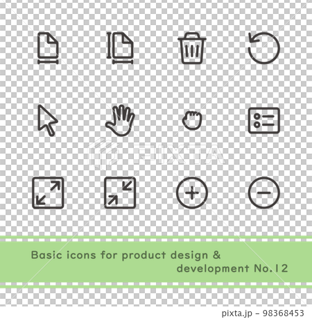 Basic simple icon set No.12 necessary for product design and development Basic simple icon set No.12 necessary for product design and development 98368453
