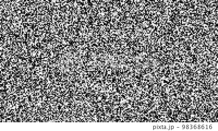 Seamless pixelated tv noise texture. White noise signal grain. Television screen interferences and glitches. Grunge background Seamless pixelated tv noise texture. White noise signal grain. Television screen interferences and glitches. Grunge background 98368616