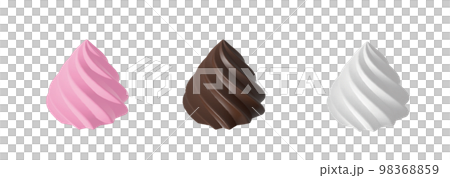 ホイップクリーム・チョコレートのセット ストロベリー、チョコレート、ホワイト ホイップクリーム・チョコレートのセット ストロベリー、チョコレート、ホワイト 98368859