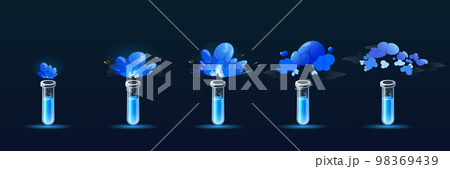 Potion bottle with puff cloud animation set Potion bottle with puff cloud animation set 98369439