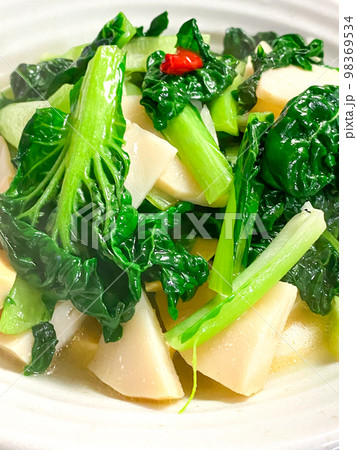 中国家庭料理・タアサイと竹の子上湯茹で(上湯冬笋塌棵菜) 中国家庭料理・タアサイと竹の子上湯茹で(上湯冬笋塌棵菜) 98369534