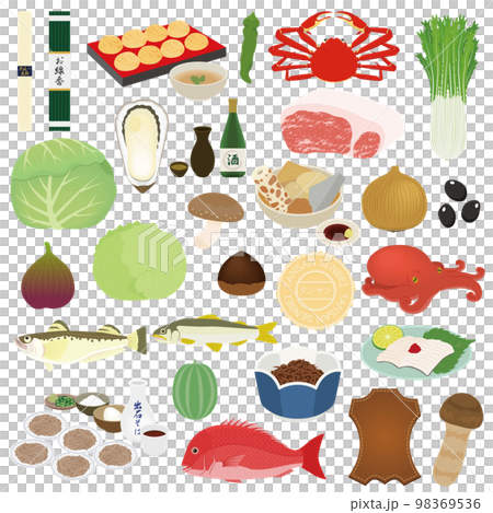 Illustration of special products of Hyogo Prefecture 98369536