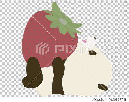 草莓和微笑的熊貓 98369736