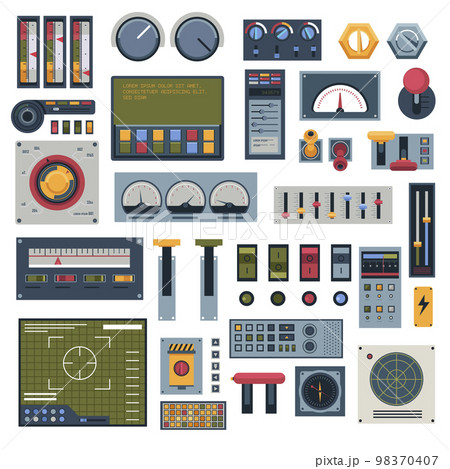 Panel of control, radar and buttons industries 98370407