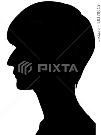 男性 横顔 シルエットのイラスト素材 [98370615] - PIXTA