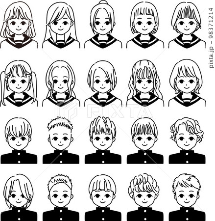 男女各10人セット　学生　同じ顔　 98371214