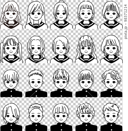 男女各10人セット　学生　同じ顔　 98371214