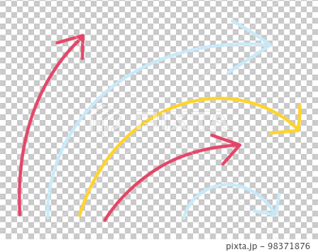 手繪曲線箭頭變化集（彩色） 98371876
