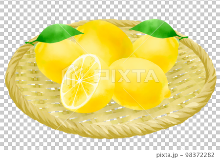 Illustration of a lemon on a colander Illustration of a lemon on a colander 98372282