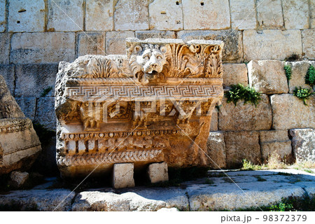 Ruins of Jupiter temple and great court of Heliopolis , Baalbek, Bekaa valley Lebanon Ruins of Jupiter temple and great court of Heliopolis , Baalbek, Bekaa valley Lebanon 98372379