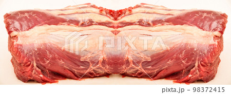 Clean very fresh red raw cow meat beef, isolated white background texture Clean very fresh red raw cow meat beef, isolated white background texture 98372415