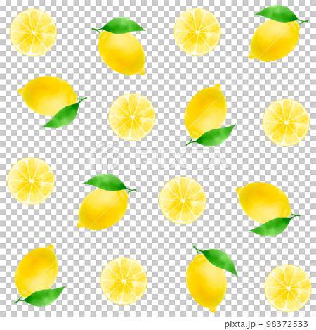 美味しそうなレモンのシームレスパターン素材 98372533