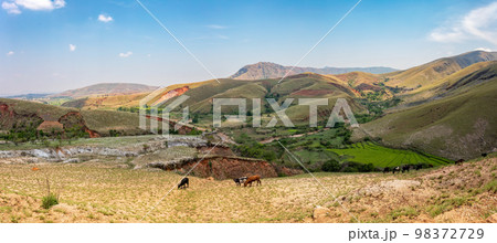 Devastated central Madagascar landscape - Mandoto, Vakinankaratra Madagascar 98372729