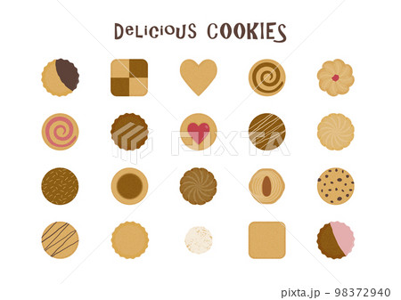色々な種類のクッキーアイコンセット 98372940