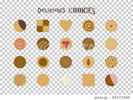 色々な種類のクッキーアイコンセット 98372940