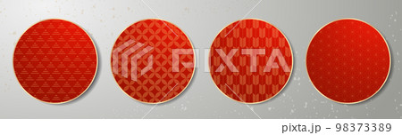 和風素材　和柄テンプレート　背景　見出し　豪華　和　季節　和菓子　和食　メニュー　カタログ　短冊 98373389