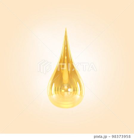 Golden oil drop, serum droplet or yellow clear water on beige background 3d render. Realistic mockup of cosmetic skincare product, bubble of liquid essence, honey or syrup blob Golden oil drop, serum droplet or yellow clear water on beige background 3d render. Realistic mockup of cosmetic skincare product, bubble of liquid essence, honey or syrup blob 98373958