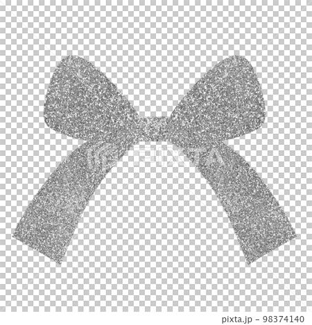 Illustration material ribbon silver 98374140