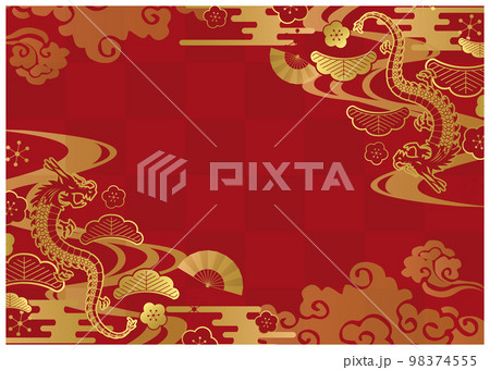 中華　中国　フレーム枠　背景 98374555